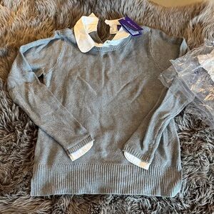 Seraphine MATERNITY XS GREY COLLARED SWEATER